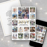Foto Collage & Captions Was für ein Jahr Gold Whit Feiertagskarte<br><div class="desc">Was für ein Jahr zu erinnern! Senden Sie stilvolle und fröhliche Grüße und teilen Sie 15 Ihrer Lieblingsfotos mit einer individuellen 12x18 Foto Collage Urlaubskarte. (IMAGE PLACEMENT TIP: Eine einfache Möglichkeit, ein Foto genau so zu zentrieren, wie Sie es gewollt haben, ist es, es einzuschneiden, bevor Sie es auf die...</div>