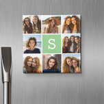 Foto Collage Custom Monogram Minze Green Magnet<br><div class="desc">Für dieses Design können Sie Instagram-Fotos verwenden. Verwenden Sie 8 quadratische Foto,  um ein einzigartiges und persönliches Geschenk zu kreieren. Oder man behalte den Hipster Welpe und macht einen trendigen Sake. Wenn Sie die Bilder anpassen müssen,  klicken Sie auf das Werkzeug anpassen,  um Änderungen vorzunehmen.</div>