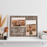 Foto Collage Custom Wood 5. Hochzeitstag