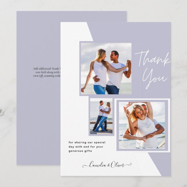 Foto Collage DANK IHNEN Hochzeit/Baby/Graduate/JA Einladung (Vorne/Hinten)