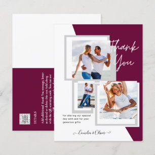 Foto Collage DANK IHNEN Hochzeit/Baby/Graduate/JA Postkarte