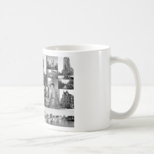 Foto-Collage Delft 5 in Schwarzweiß Kaffeetasse