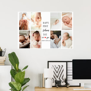 Foto Collage des ersten Vaters   Poster für Vater