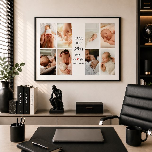 Foto Collage des ersten Vaters | Poster für Vater (Von Creator hochgeladen)