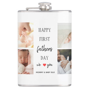 Foto Collage des ersten Vaters   Vater Flask-Gesch Flachmann