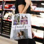 Foto Collage Einzigartige Personalisierte 4-Foto-F Tasche<br><div class="desc">Foto Collage Einzigartig Personalisiert 4 Foto-Template-Tasche aus Ricaso - mit atemberaubender Familientypografie</div>