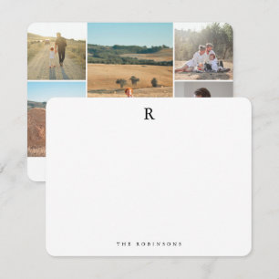 Foto Collage Elegantes Monogramm für die Minimalis Mitteilungskarte