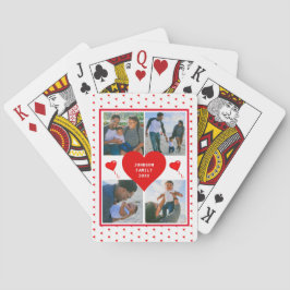 Foto Collage Familie Personalisiertes Valentinherz Spielkarten
