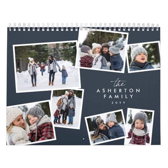 Foto Collage Familie Scrapbook Marine blau Kalender (Titelbild)