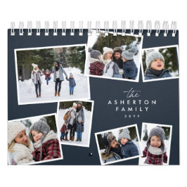 Foto Collage Familie Scrapbook Marine blau Kalender