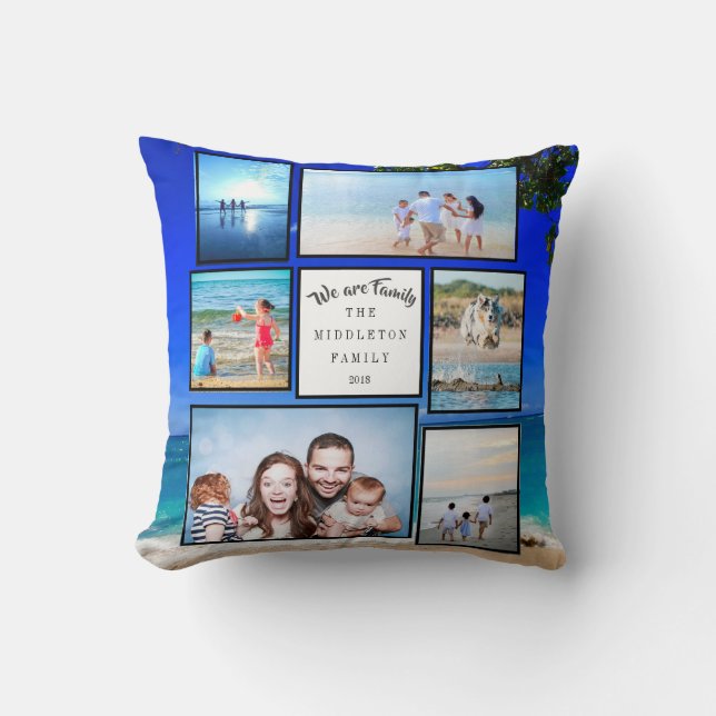 Foto Collage Family Beach Kissen (Vorderseite)