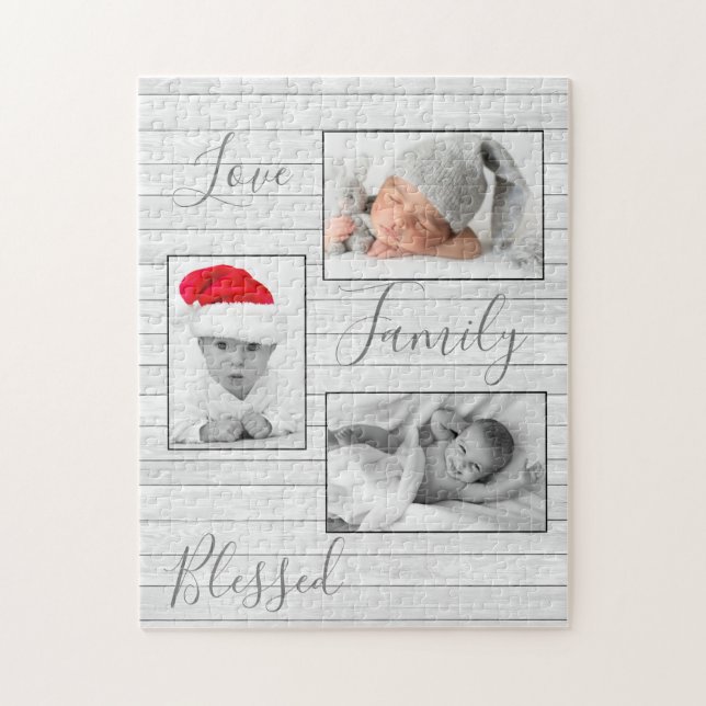 Foto Collage Family Liebe Gesegnetes Keepake Puzzl (Vertikal)
