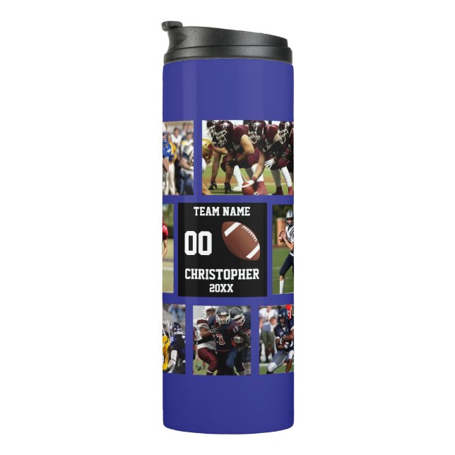 Foto Collage Football Thermosbecher (Nach rechts gedreht)