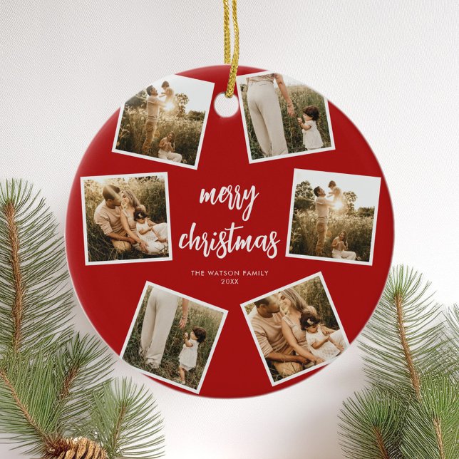 Foto Collage Frohe Weihnachten Keramik Ornament (Von Creator hochgeladen)