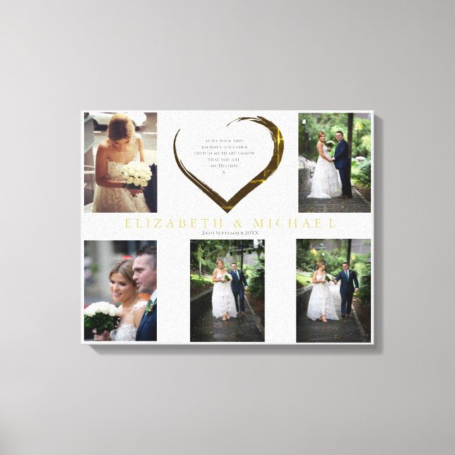 Foto-Collage für Hochzeiten Einfaches Herzangebot Leinwanddruck (Vorderseite)