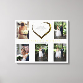 Foto-Collage für Hochzeiten Einfaches Herzangebot Leinwanddruck