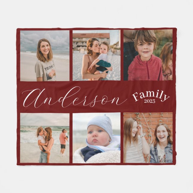 Foto-Collage für Skriptfamilie Fleece Blanket (Vorderseite (Horizontal))