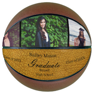Foto Collage Gold Leder Abschluss Basketball