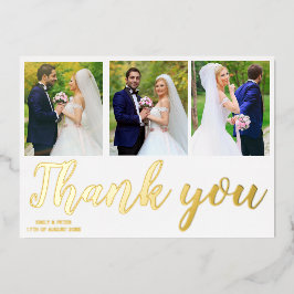 Foto Collage Goldfolie Hochzeit danke Karte