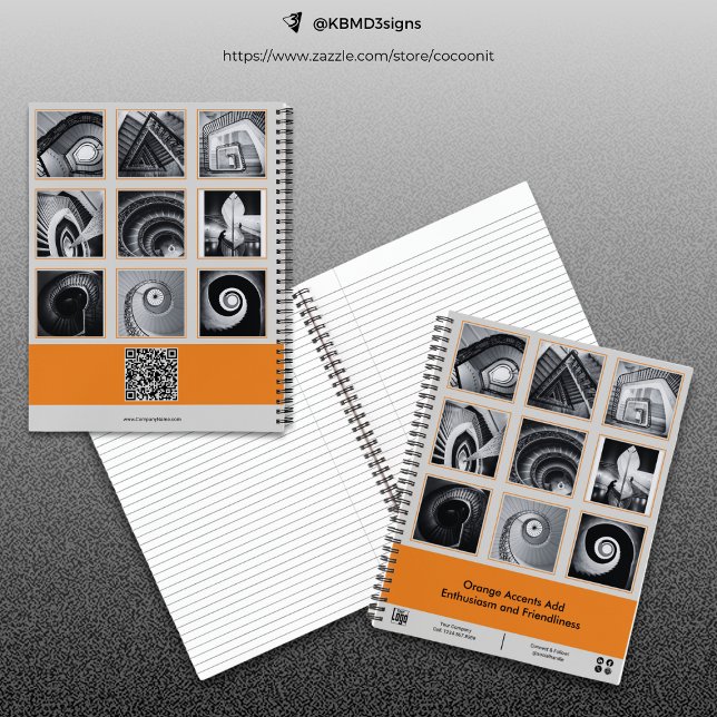 Foto Collage Gray Orange Small Business Notizbuch (Photo Collage Gray Orange Small Business Notebook)
