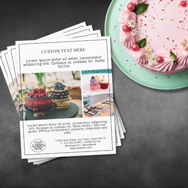 Foto-Collage Grid White Promo Flyer (Business Logo Photo Collage Grid White Promo Flyer)