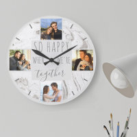 Foto-Collage Happy Together Zitat Moderne Marmor-O