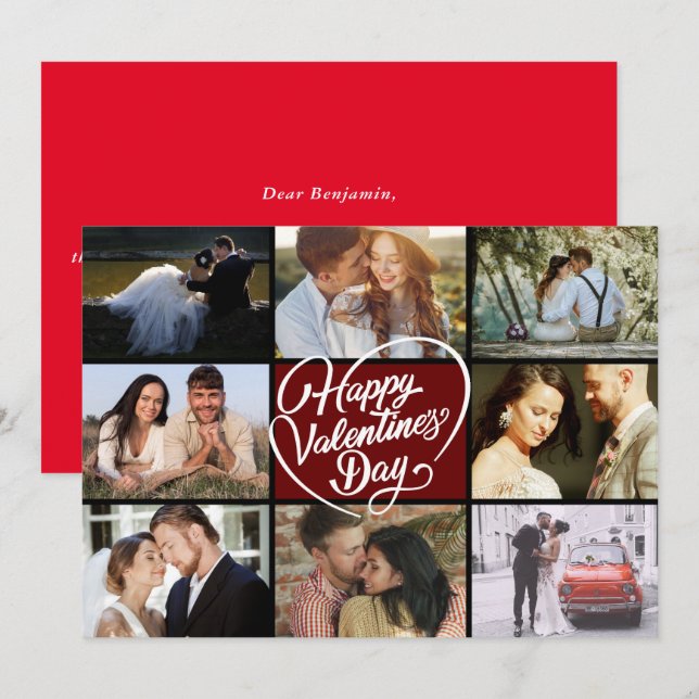 Foto Collage Happy Valentine's Day (Vorne/Hinten)