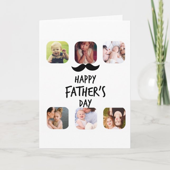 Foto Collage Happy Vathers Day Personalisiert Karte (Vorderseite)
