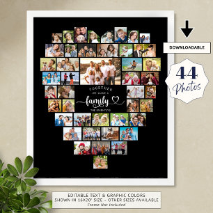 Foto-Collage Herz Zusammen ergeben wir eine Famili Poster
