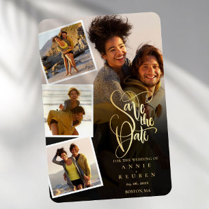 Foto-Collage Hochzeit Save The Date Magnet