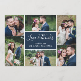 Foto Collage Hochzeit Vielen Dank Flat Card| Marin Dankeskarte