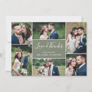 Foto Collage Hochzeit Vielen Dank Flat Card  Sack Dankeskarte