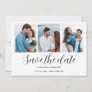 Foto Collage Hochzeitssackkarte Save the Date