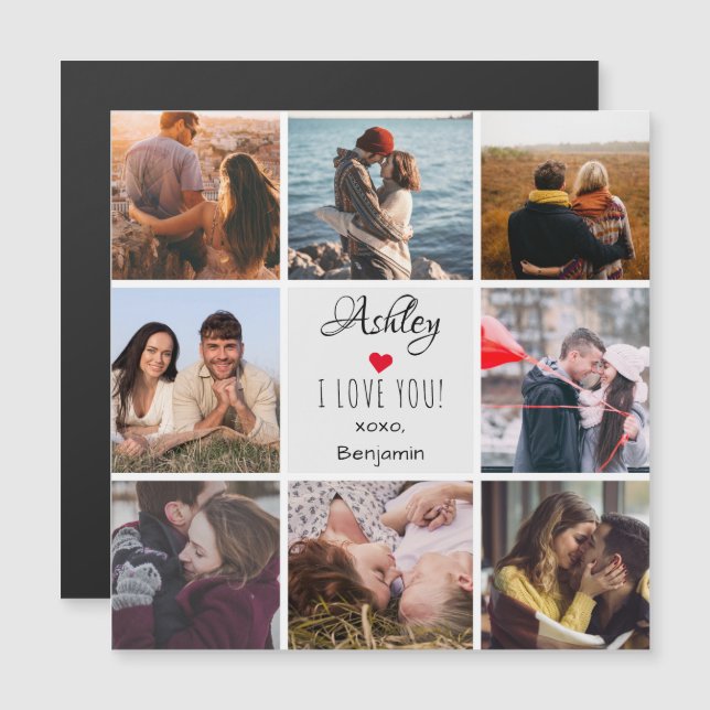 Foto Collage ''I Liebe You'' Valentinstag Magnetkarte (Vorne/Hinten)