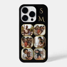 Foto Collage Initials Gold Black Elegante
