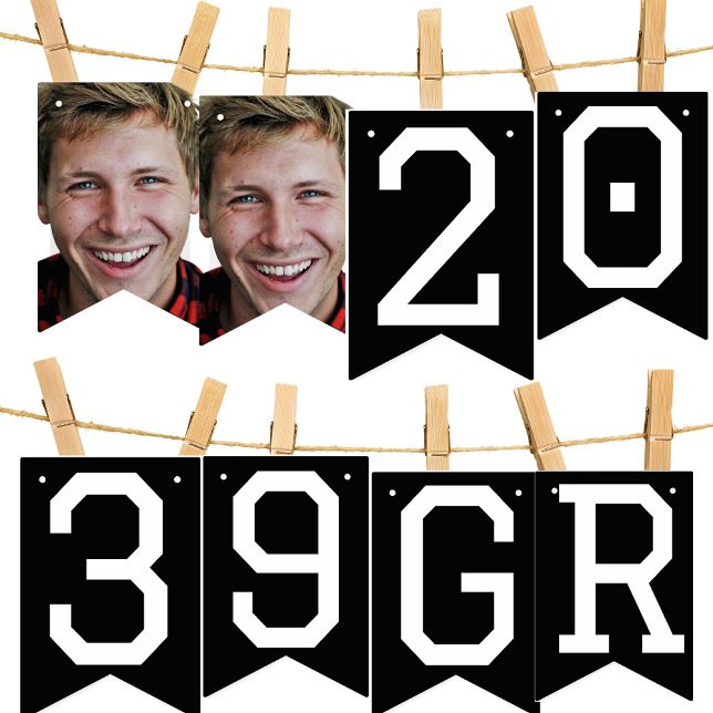 Foto Collage Jahr Graduate Black Party Banner (Von Creator hochgeladen)