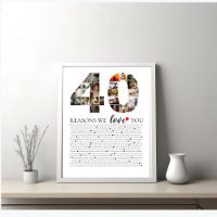 Foto Collage Jubiläum 40 Gründe, warum wir Liebe