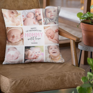 Foto Collage Keepake zum ersten Muttertag Kissen