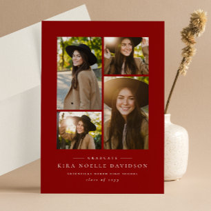 Foto Collage Klassiker Roter Abschluss Ankündigung