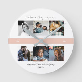Foto Collage kreieren Ihre eigene Familie rund um  Runde Wanduhr