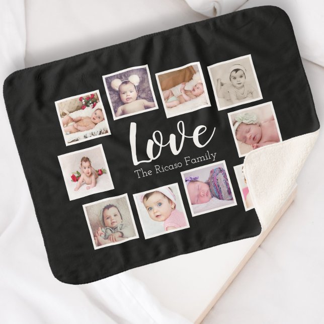 Foto Collage LIEBE als einzigartig Personalisiert Sherpadecke (Von Creator hochgeladen)