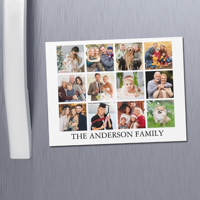 Foto Collage Magnet-Karte der Familie Magnetkarte (Customize to change text size, style or background color.)