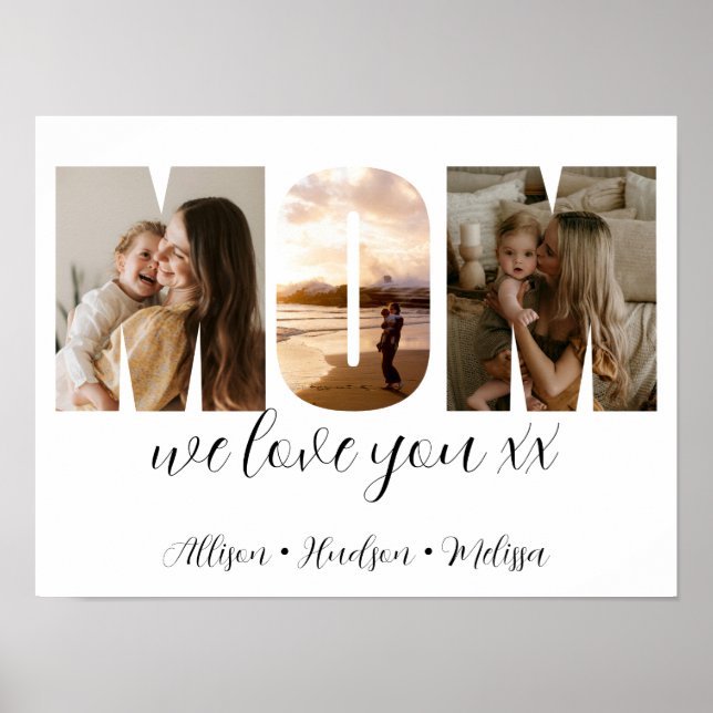 Foto Collage Mama Mütter Tagesgeschenk mit Kindern Poster (Vorne)