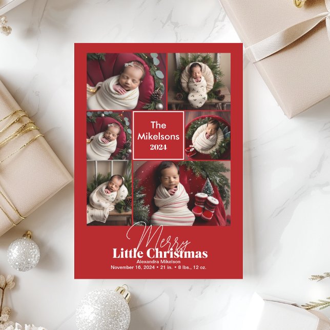 Foto Collage Merry Little Christmas Feiertagskarte (Von Creator hochgeladen)