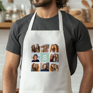 Foto-Collage mit individuellem Monogramm in Mintgr Schürze