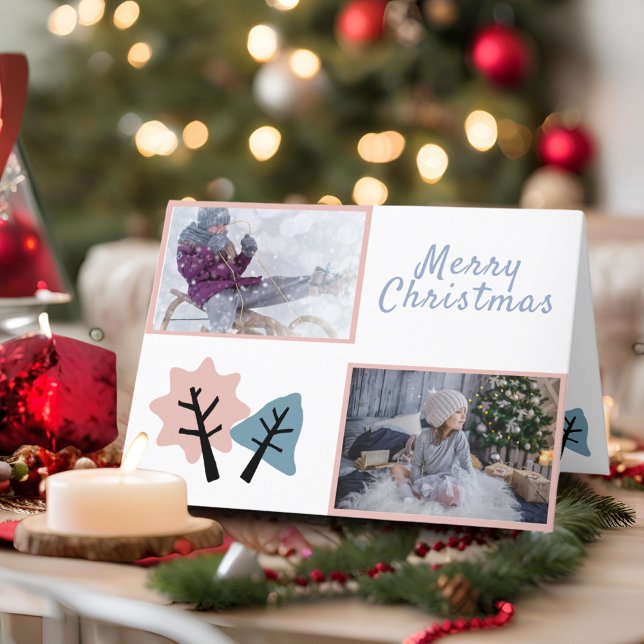 Foto Collage Moderne frohe Weihnachtsfamilie Feiertagskarte (Von Creator hochgeladen)