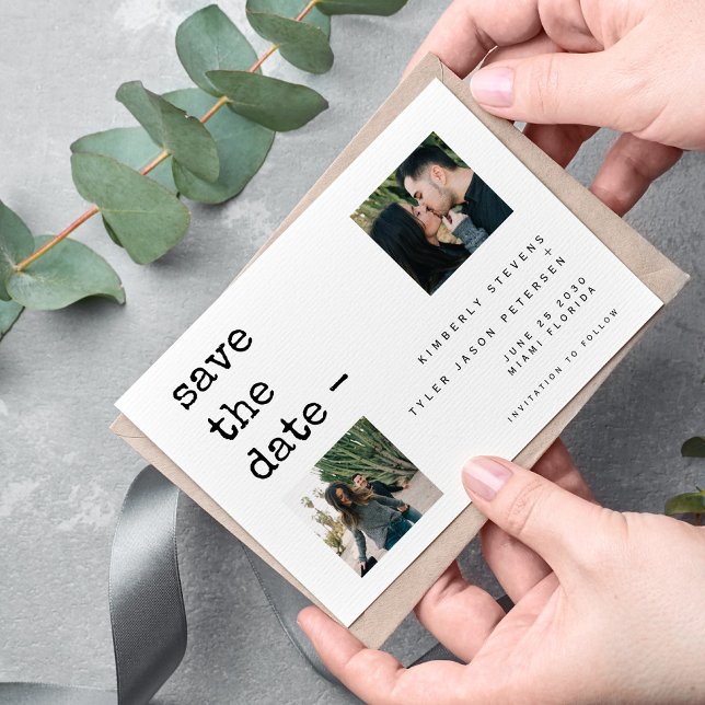 Foto Collage moderne Typografie Hochzeit Save The Date (Von Creator hochgeladen)