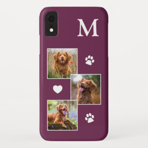 Foto Collage Modernes Monogramm Magenta Dog Case-Mate iPhone Hülle