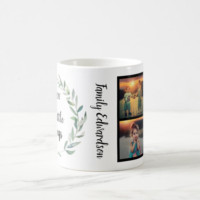 Foto Collage Monogramm Familie genießen kleine Din Kaffeetasse (Mittel)