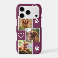 Foto Collage Monogramm Name Magenta Katze Dog